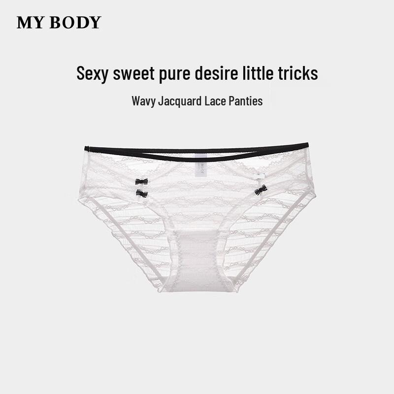Mybody Damskie Seksowne Koronkowe Figi z Wzorem Fali