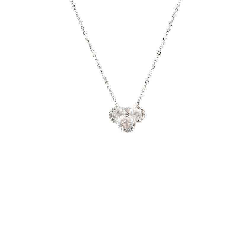 18K Gold CNC Laser-Engraved Four-Leaf Clover Bracelet & Five-Petal Necklace Set