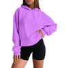 Women's Fashion Oversized Drop-Shoulder Long-Sleeved Sweatshirt Solid-Colour Hooded Sweatshirt