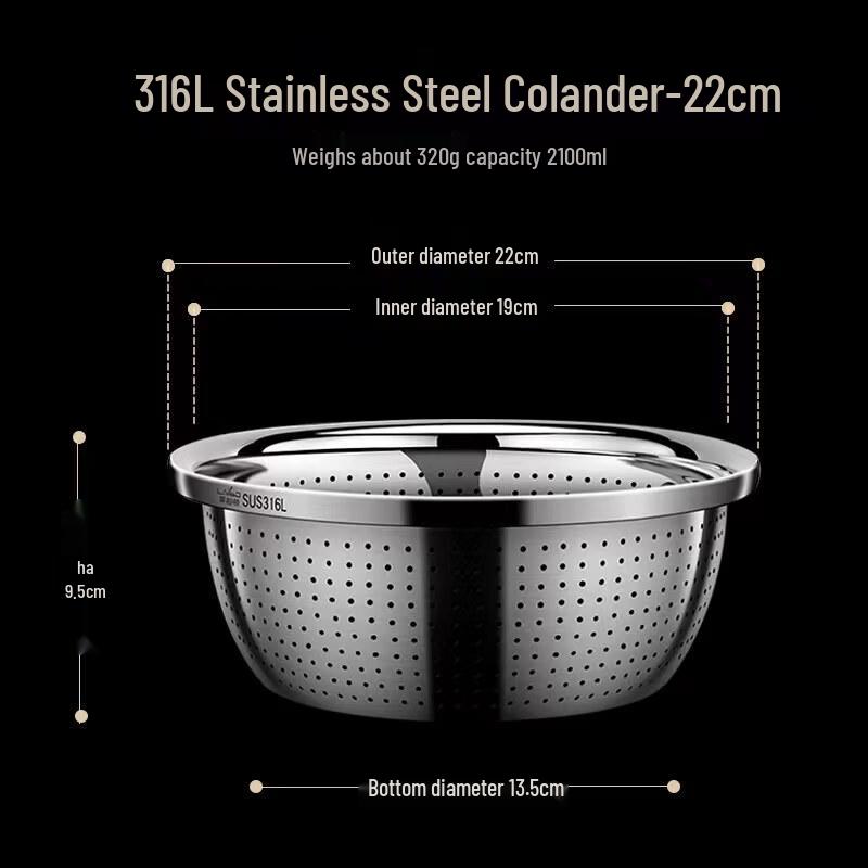 22cm Stainless Steel Kitchen Drain Basket