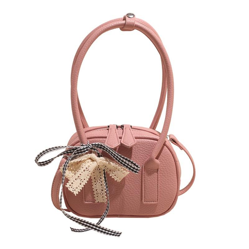 Fashion new product niche foreign style simple design sense portable bowling bag versatile casual ballet style messenger bag women