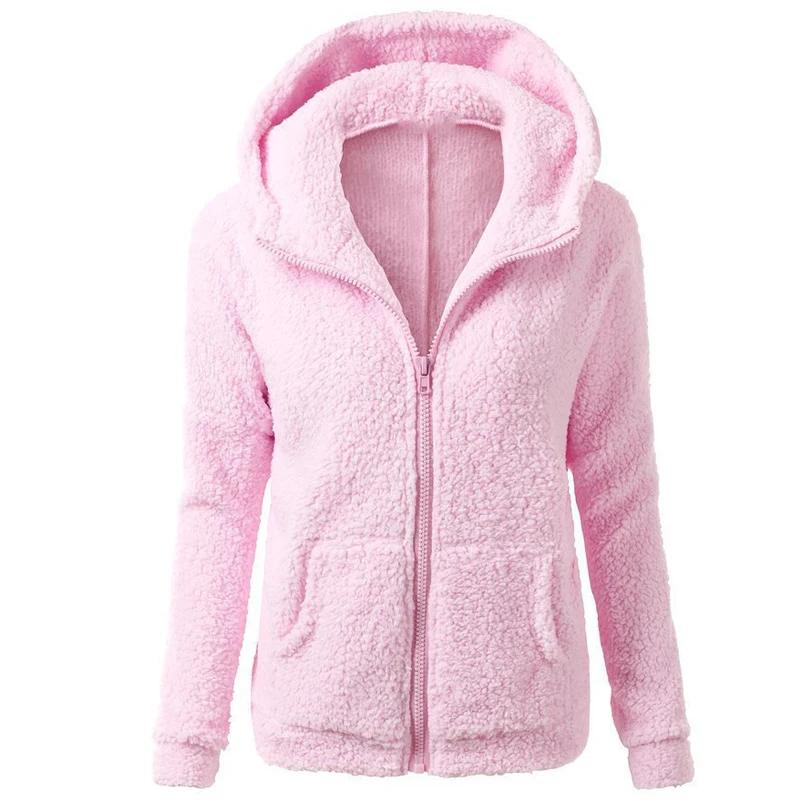 Autumn Winter Warm Jacket Women Hoodie Hooded 2024 Casual Female Hoodies Sweatershirt Zipper Coat Solid Soft Fleece Women Coat