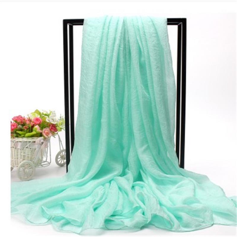 Extra Large Imitation Silk Scarf Solid Color Silk Scarf Seaside Beach Towel Long Spring and Autumn Women's Gauze Scarf Chiffon Scarf Women