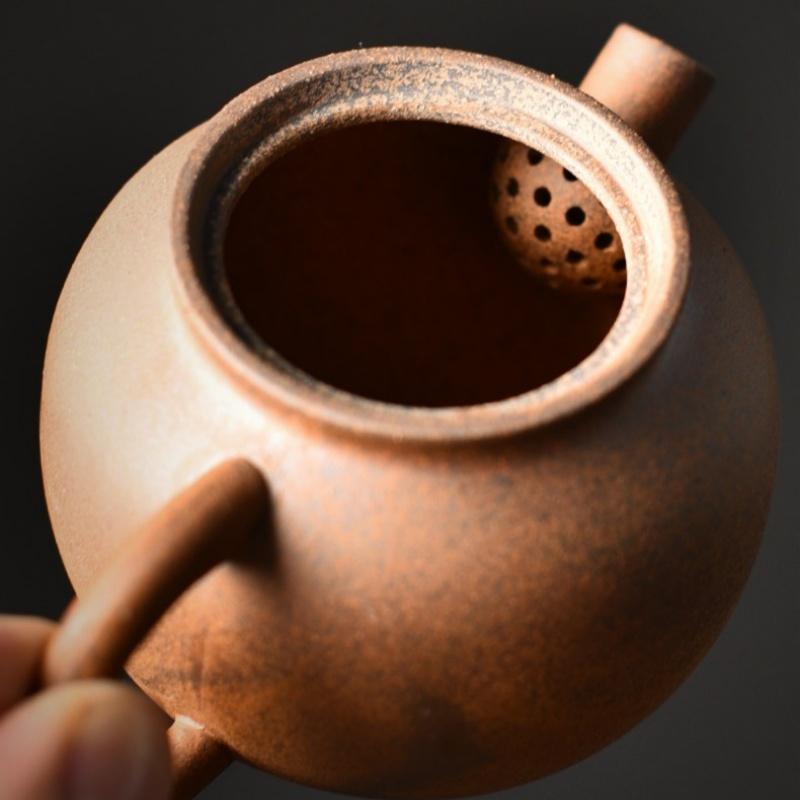 150ML Old Rock Mud Rough Pottery Tea Pot Retro Teapot Tea Kettle Tea Ceremony Tea Making Single Pot Tea Ceremony