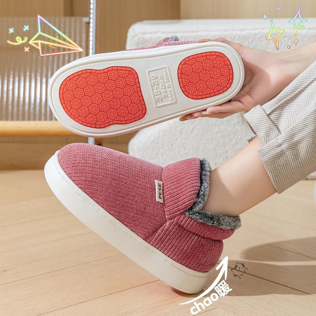 2025 new elderly cotton shoes autumn and winter indoor home non-slip thick-soled velvet thermal bag and cotton slippers