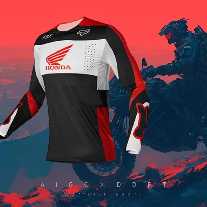 

Summer 2026 Honda New Off-road Motorcycle Riding T-shirt Fast-drying Breathable Long-sleeved Men s And Women s Riding Clothes S армия зеленый
