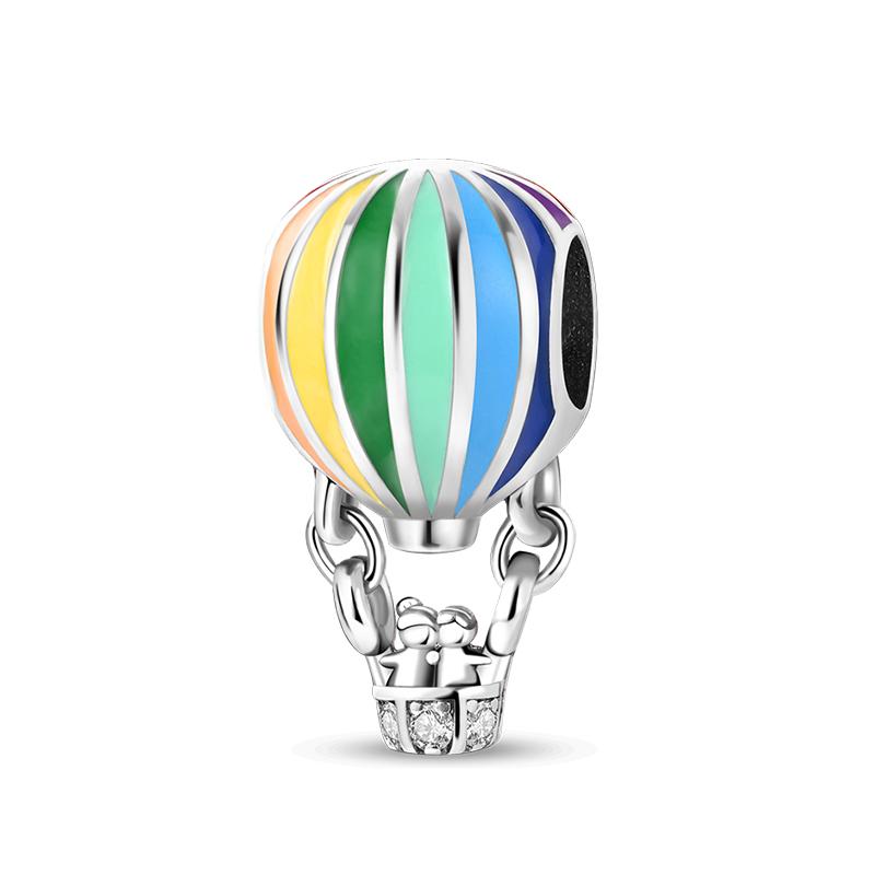 Romanticcopper Couple Colourful Heart Shapedballoon Charms Beads Fit 3Mmoriginal Bracelets Diy Jewelry Gifts
