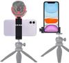 Aluminum Phone Tripod Mount Cold Shoe Mount, Support Vertical and Horizontal, Universal Adjustable Clamp for iPhone 12 11 Pro