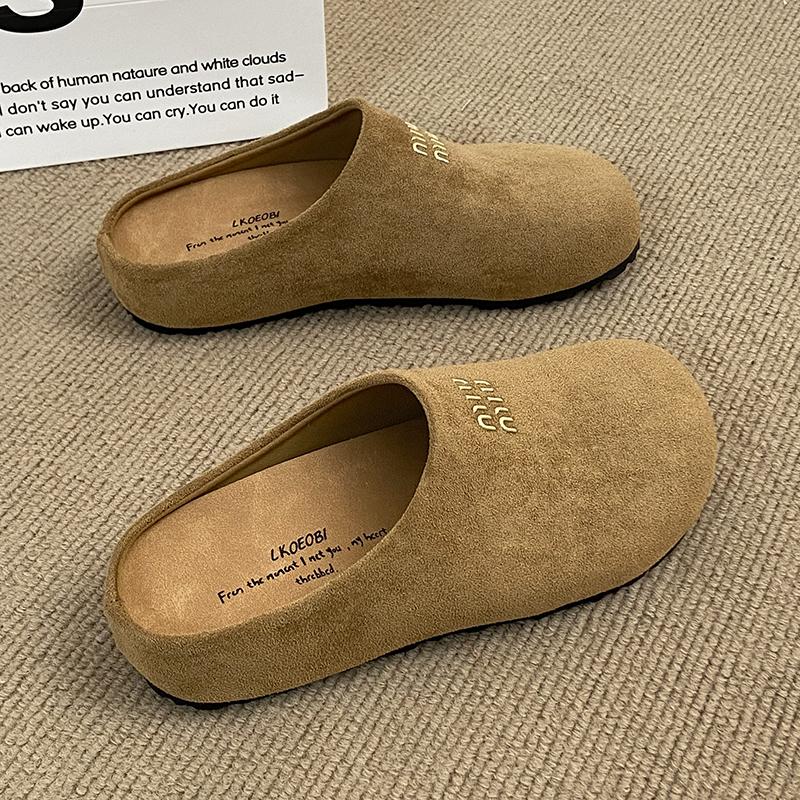 

Модные женские мюли CRLAYDK на удобной стельке, без задника, для дома, с поддержкой свода стопы, из замши, повседневная обувь 40