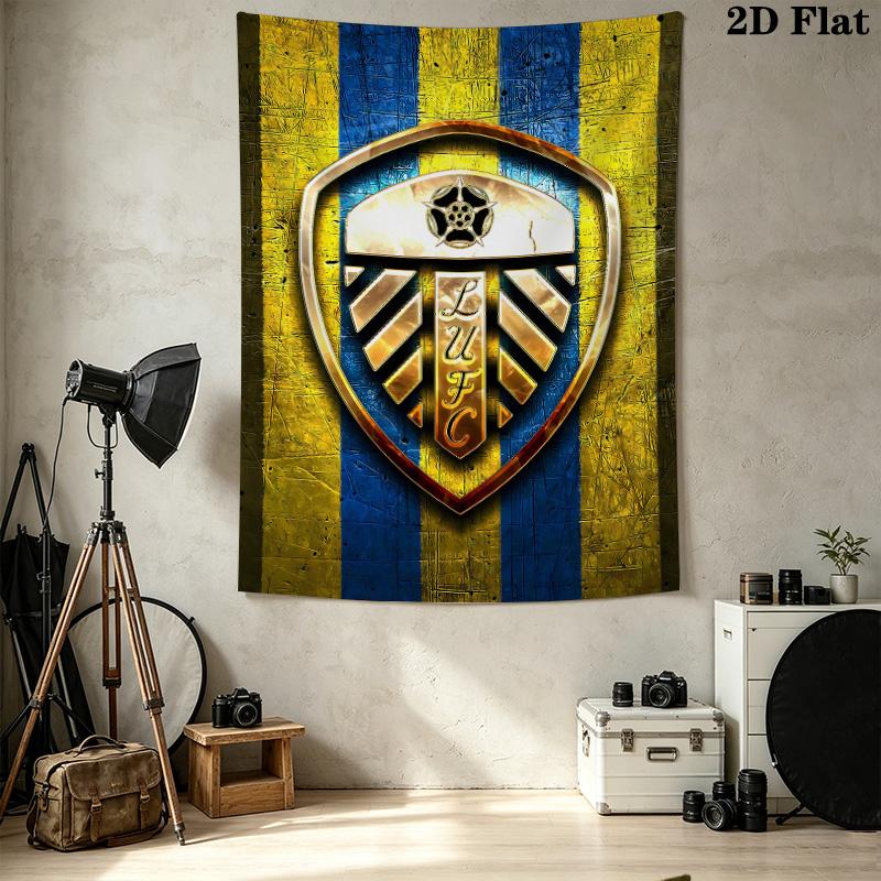 Leeds Football Club Wandteppich Ästhetischer Wandbehang Bedruckter Stoffdecke Dekorative Wandteppiche Für Schlafzimmer Wohnzimmer Heimdekoration