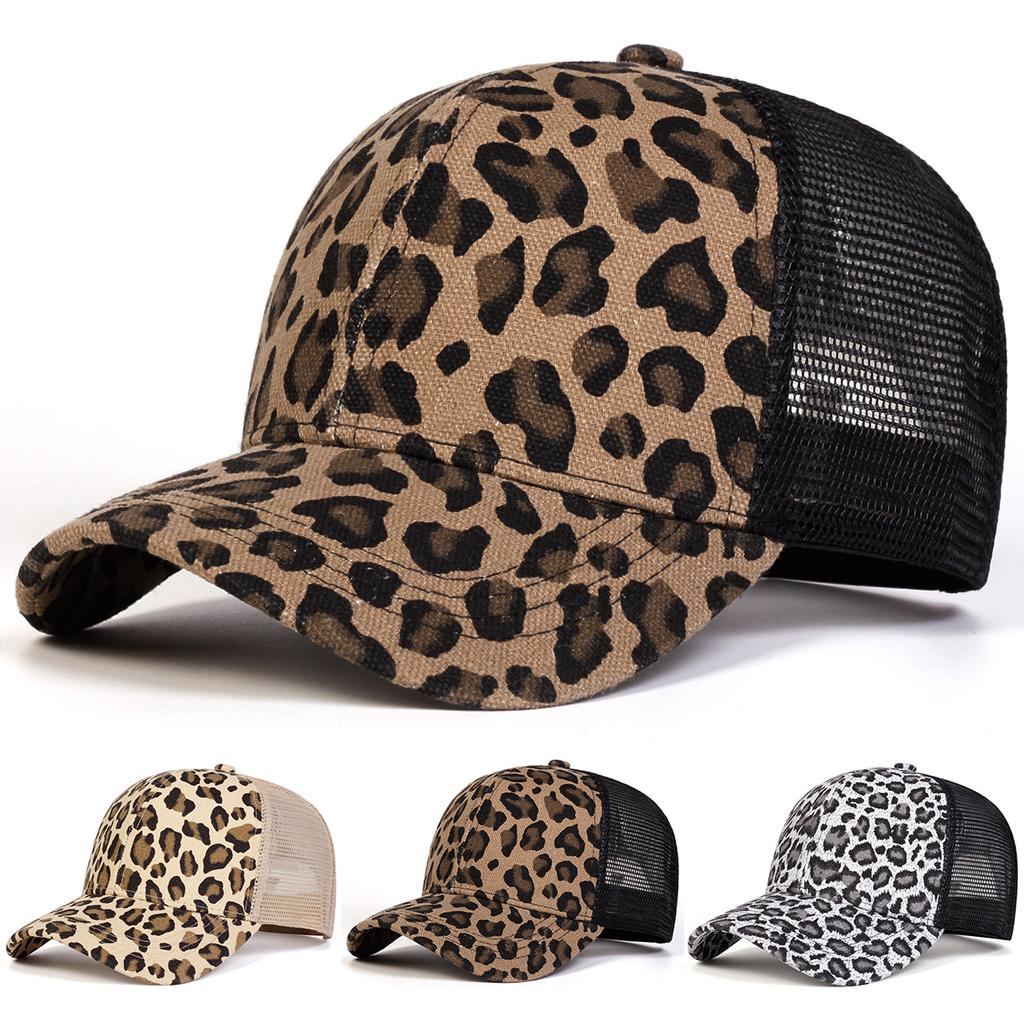 Unisex Leopard Print Baseball Net Caps Spring and Summer Outdoor Adjustable Casual Hats Sunscreen Hat Sports Cap