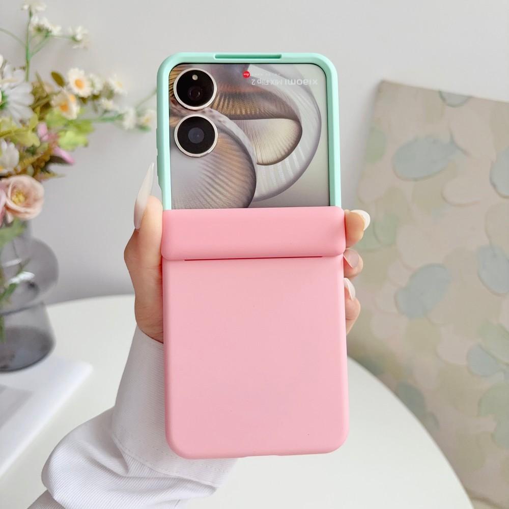 Two-Color For XiaoMi Mix Flip 2 Phone Case Hinge Magnetic Wireless Charger PC Shell Shockproof Protective Back Cover