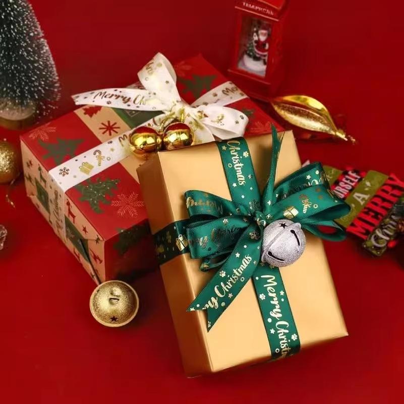 Christmas Ribbon Christmas Tree Pendant Decoration Home Room Decor Gift Packaging DIY New Year Decorative Candy Box Ribbon