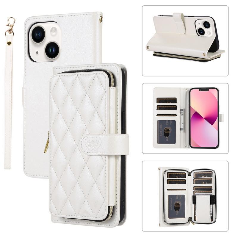 

Чехол для телефона с гнездом для карт для iPhone 15 Pro Max 14 Pro 13 12 11, ремешок через плечо, молния, кошелек-подставка, роскошный кожаный чехол для телефона с ручной веревкой