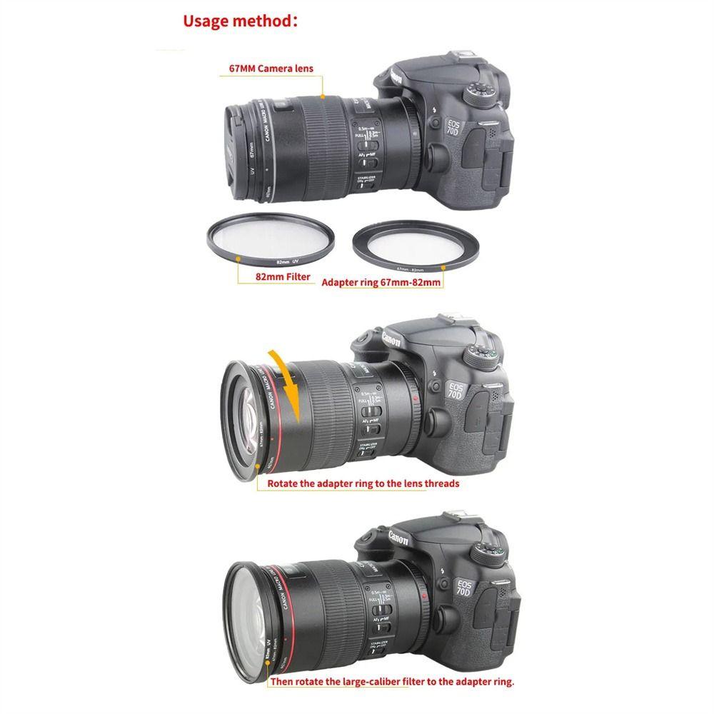 Krytka objektivu Step Up Rings 67 mm – 82 mm Filtr adaptéru objektivu Univerzální prstencový adaptér fotoaparátu DSLR Fotoaparát