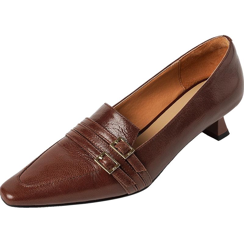 Fashion 2025 Spring New Fashion Women Oxford Shoes High Heel Elegant Comfortable Summer Square Toe Casual Pumps Shoes Woman Size 34-40