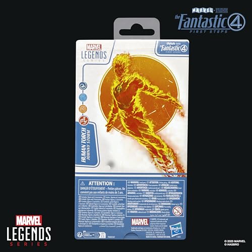 Hasbro Marvel Legends Series Human Torch from "Fantastic Four: The First Step" Johnny Storm 15cm Collectible Action Figure Toy G0803 Authentic