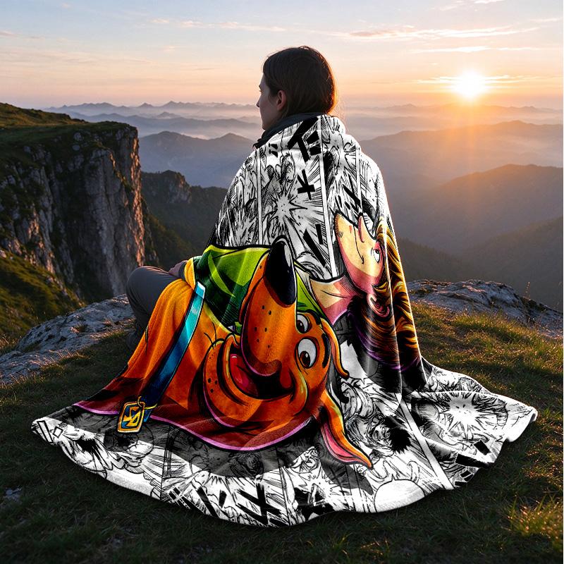 Scooby Doo Cartoon Print blanket Flannel Blanket Soft Cozy Plush Throw for Sofa Bed Lightweight Home Decoration