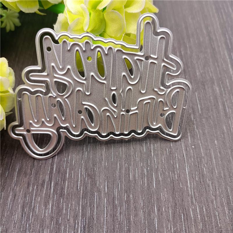 Všechno nejlepší k narozeninám Kovové vyřezávací šablony Šablona pro DIY Scrapbooking Fotoalbum Embosování Papírové karty Řemesla Výřezy