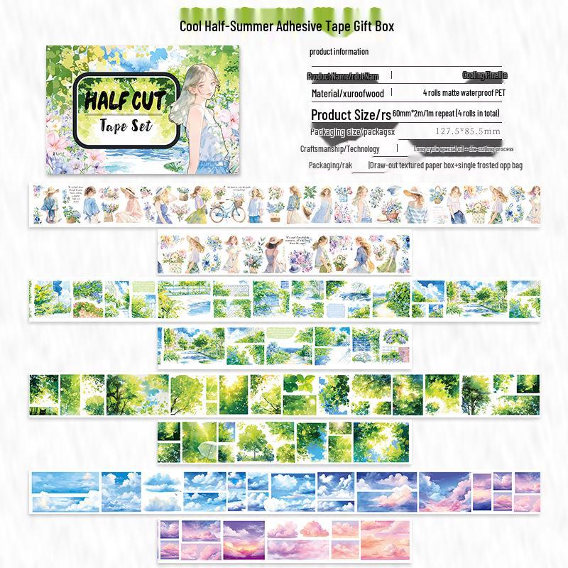Die-cut PET Washi Tape Set: Coffee Theme, European & American Style for Journaling & Decoration