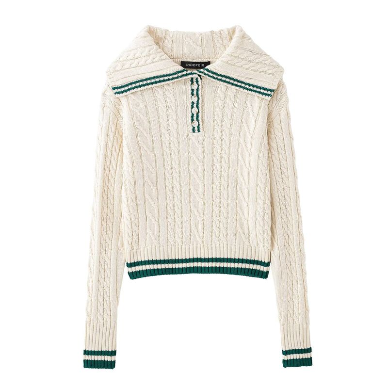 Kaslead New Arrival Women's Fashion Style Lapel Long Sleeves Knitwear Skirt 6771047 6771048