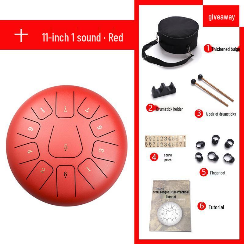 6-inch 11-tone Ethereal Steel Tongue Drum - Beginner to Professional Instrument for Kids & Adults