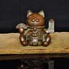Lucky Cat Decorative Figurines Car Ornament Retro Mini Cat Metal Figurine Metal Ornament Accessoires Miniatures