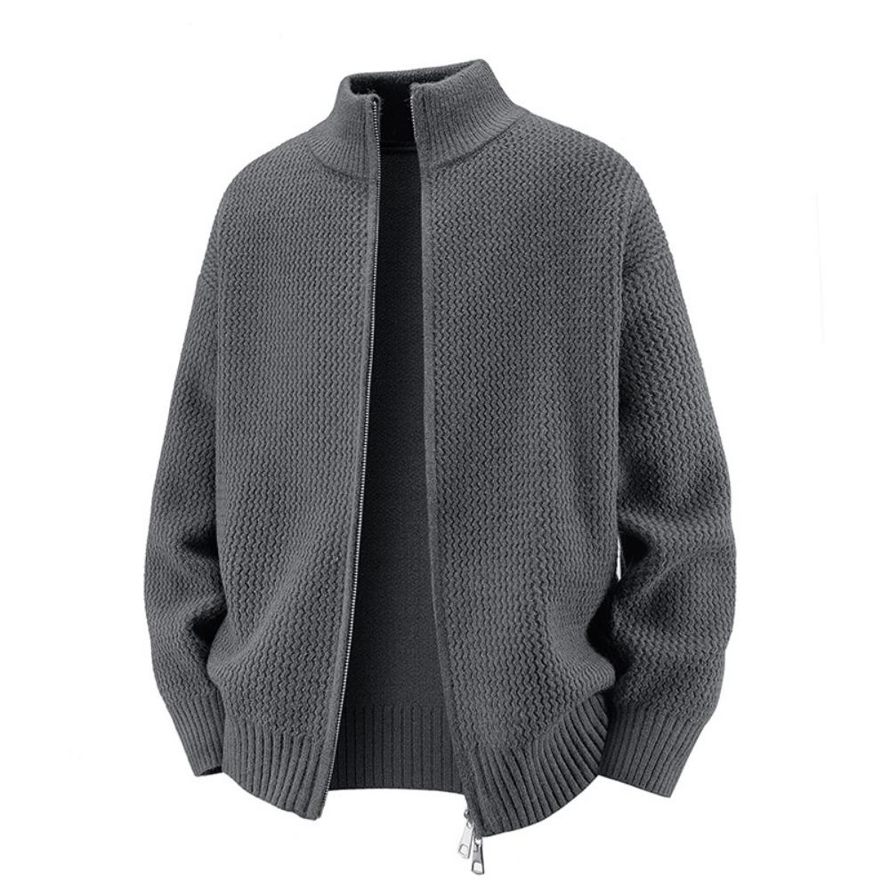 

Модный повседневный новый трикотажный свитер-кардиган с воротником-стойкой, свободного кроя, универсальная уличная одежда для осени/зимы XXXL темно серый