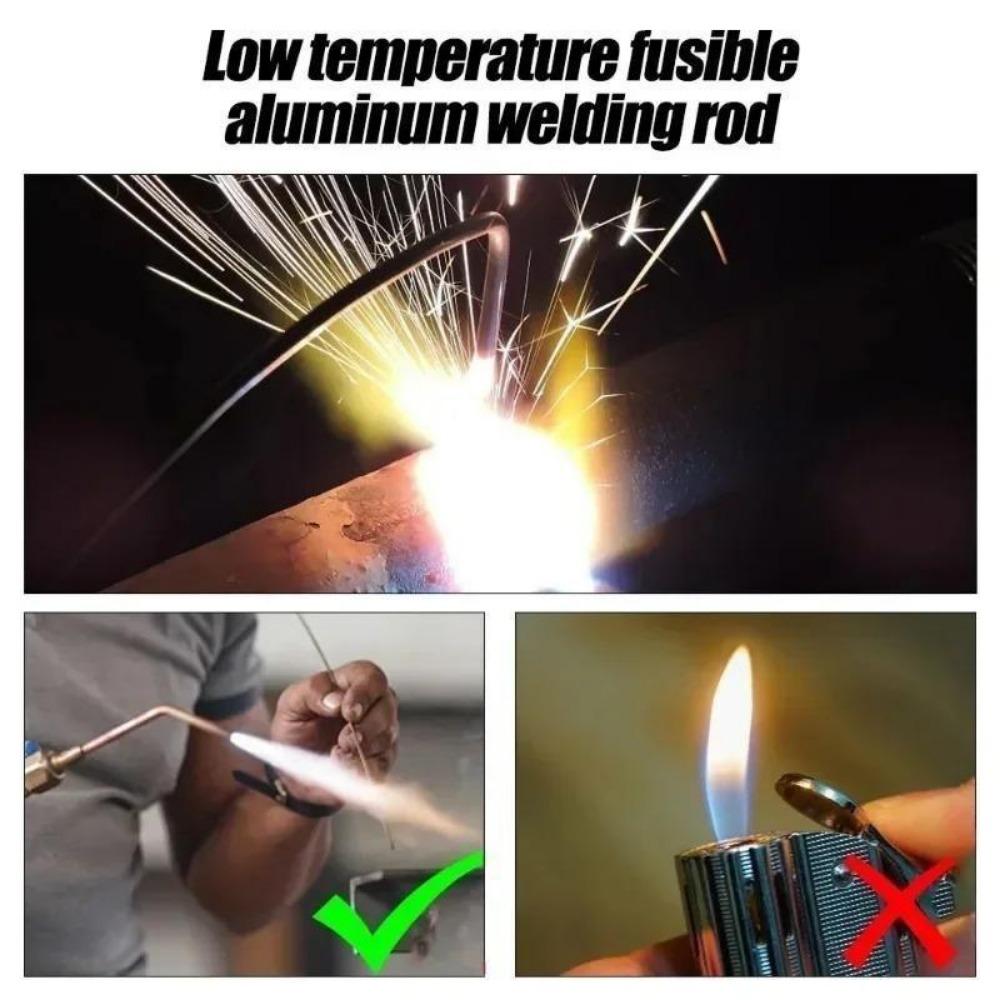 100/10PCS Aluminum Welding Rods Easy Melt Low Temperature Universal Silver Welding Cored Wire Solder Repair Holes Hand Tools