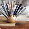 Solid Wood Creative Pufferfish Pen Container Student Stationery Insert Pen Neutral Pen Office Storage Desk
