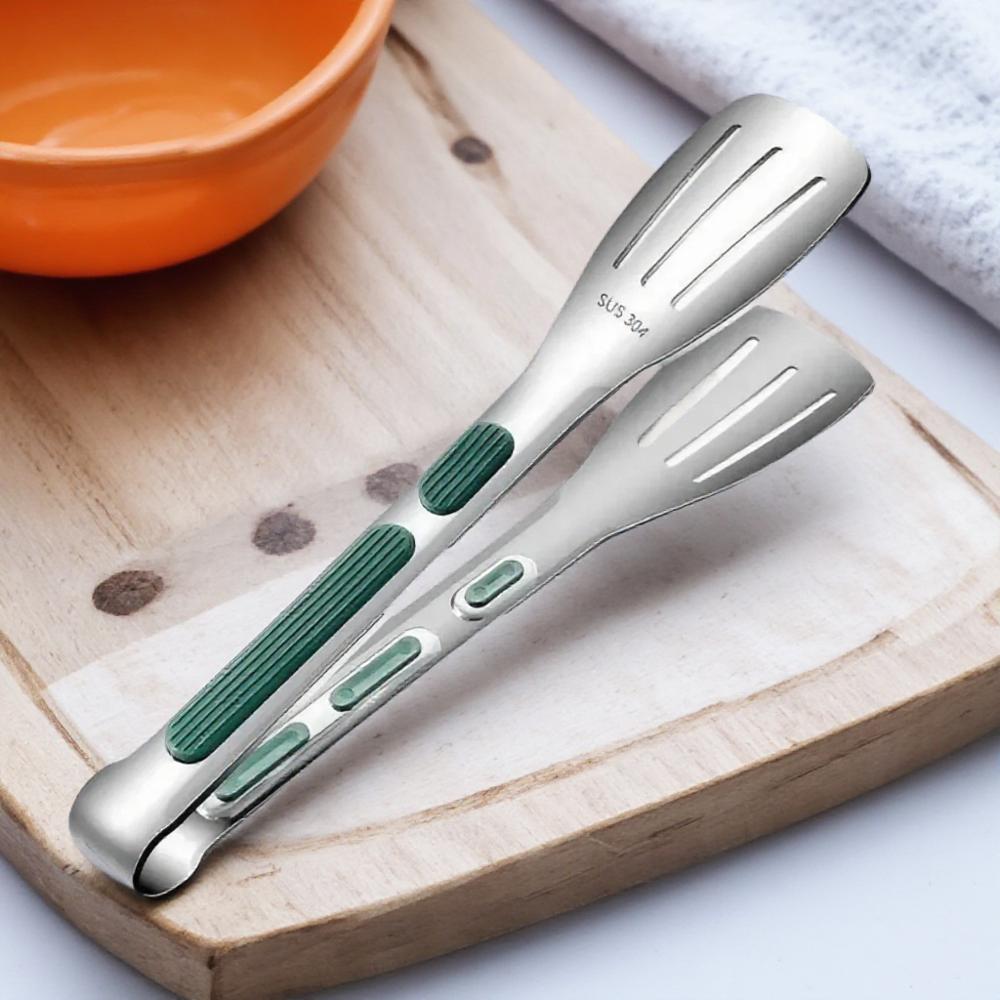 Stainless Steel Non-Slip Food Tongs Meat Salad Serving BBQ Grill Kitchen Cooking Tools Accessories