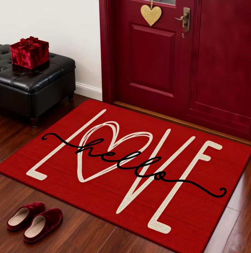 

Heart Home Welcomemat Non Slip Washable Floor Carpet for Living Room Bedroom Bathroom Home Decoration 40cm x 60cm