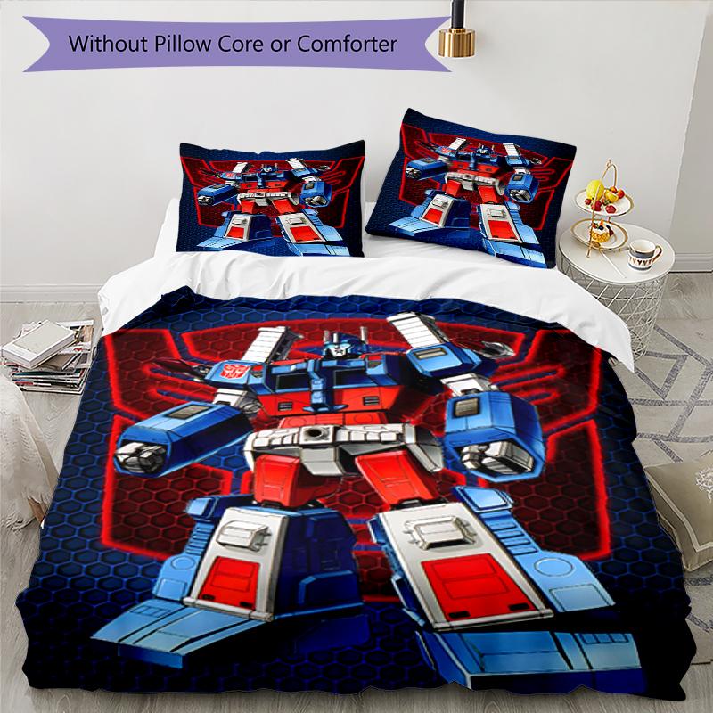 3pcs Transformers Bedding Set Duvet Cover Closure Includes 1 Duvet Cover & 2 Pillowcases, Soft and Comfortable for All Seasons.