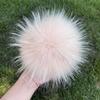 13 15 cm DIY Naturfarbe Echte Waschbärfell Pompons Für Taschen Gestrickte Mütze Hüte Echtes Fuchs Fell Pompon