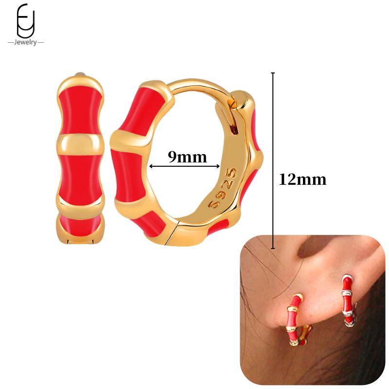 925 Silver Needle Cute Starfish/Shrimp Pendant Earrings Red Chili/ Star Enamel Gold Earrings For Women Fashion Jewelry