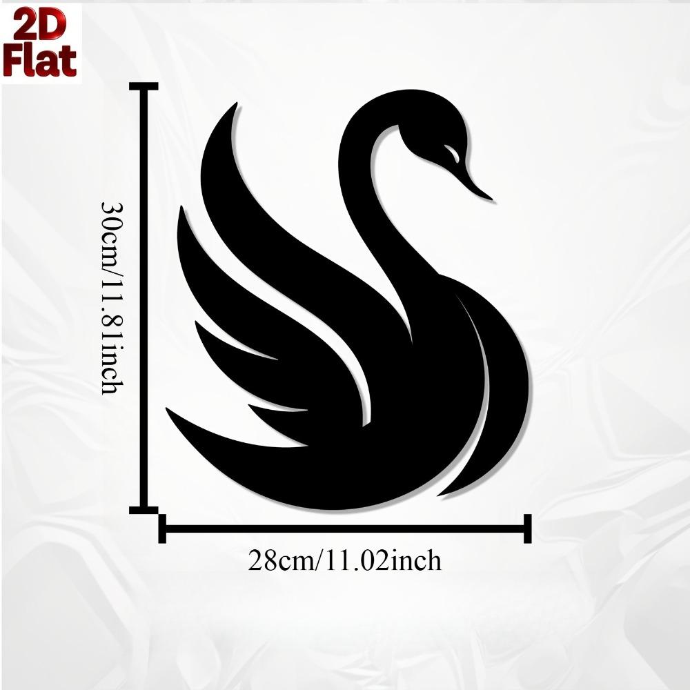 

Wrought Iron Swan Wall Art, Rust Resistant Metal Statue Mural for Valentine Wedding Romantic Bedroom Garden Fence Decor 12in