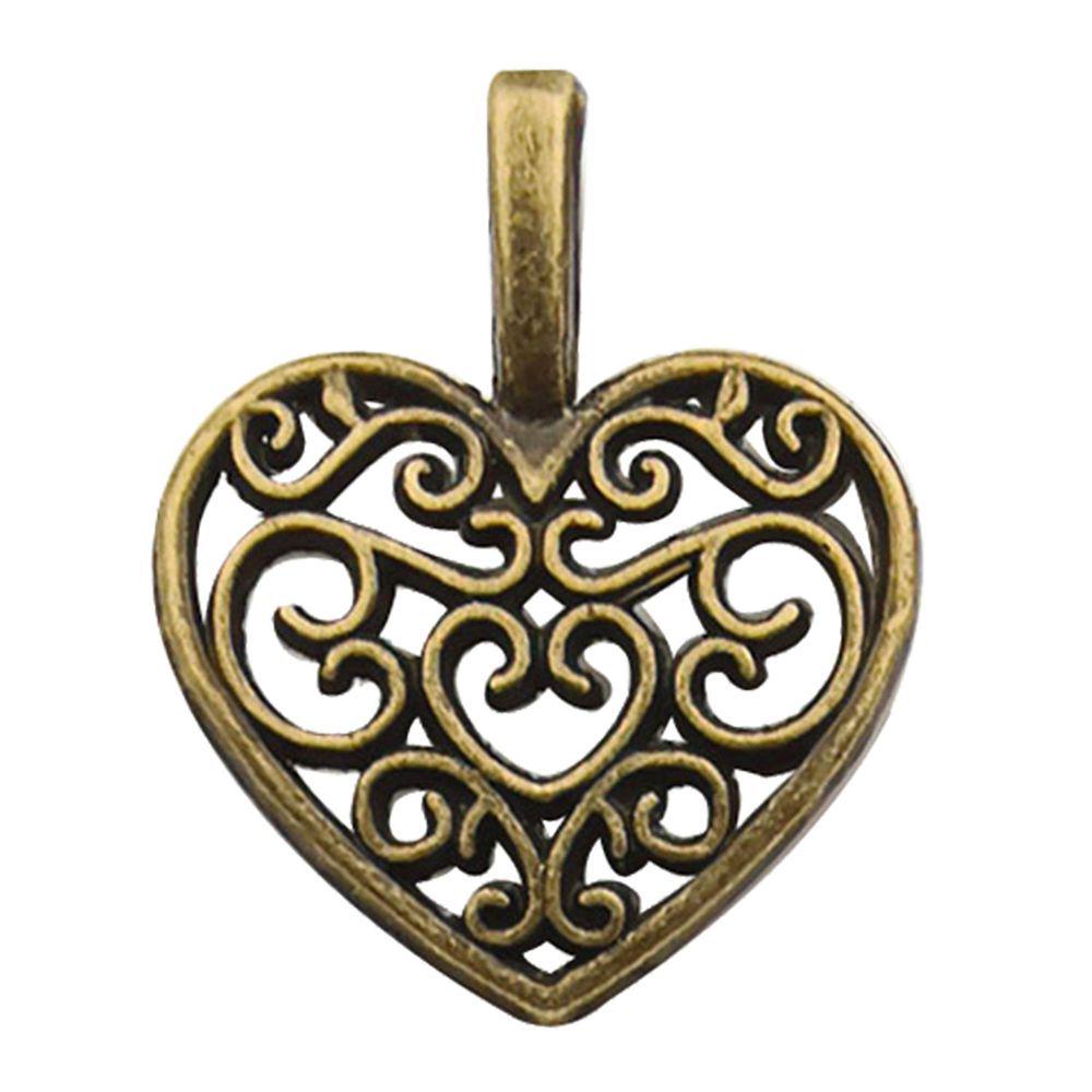Multicolor Heart-Shaped Alloy Pendant Charm for DIY Jewelry
