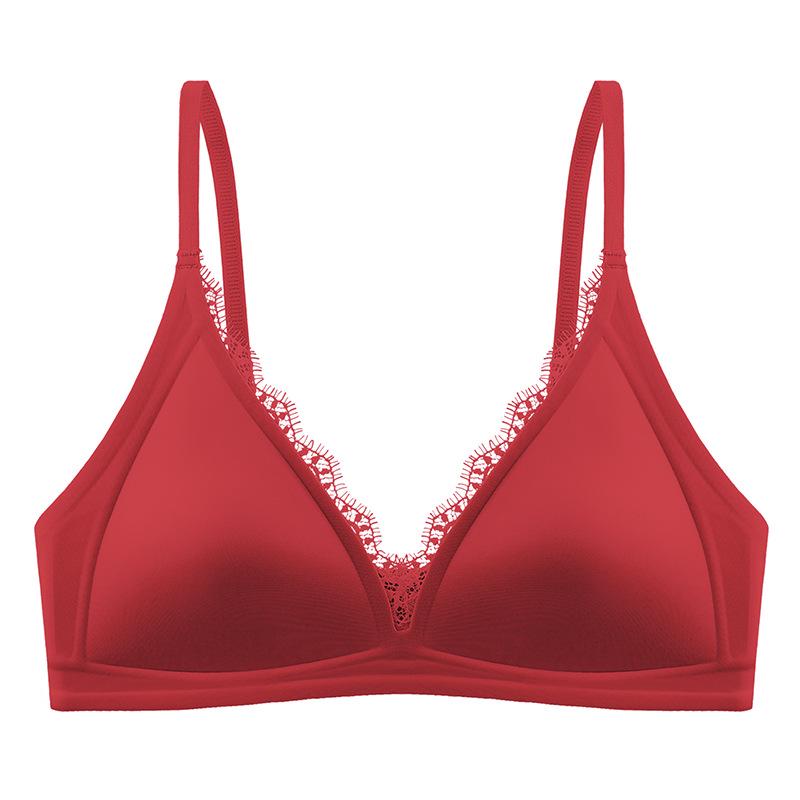 Lace Trim Wirefree Bra - Small Chest Support & Beautiful Back Design