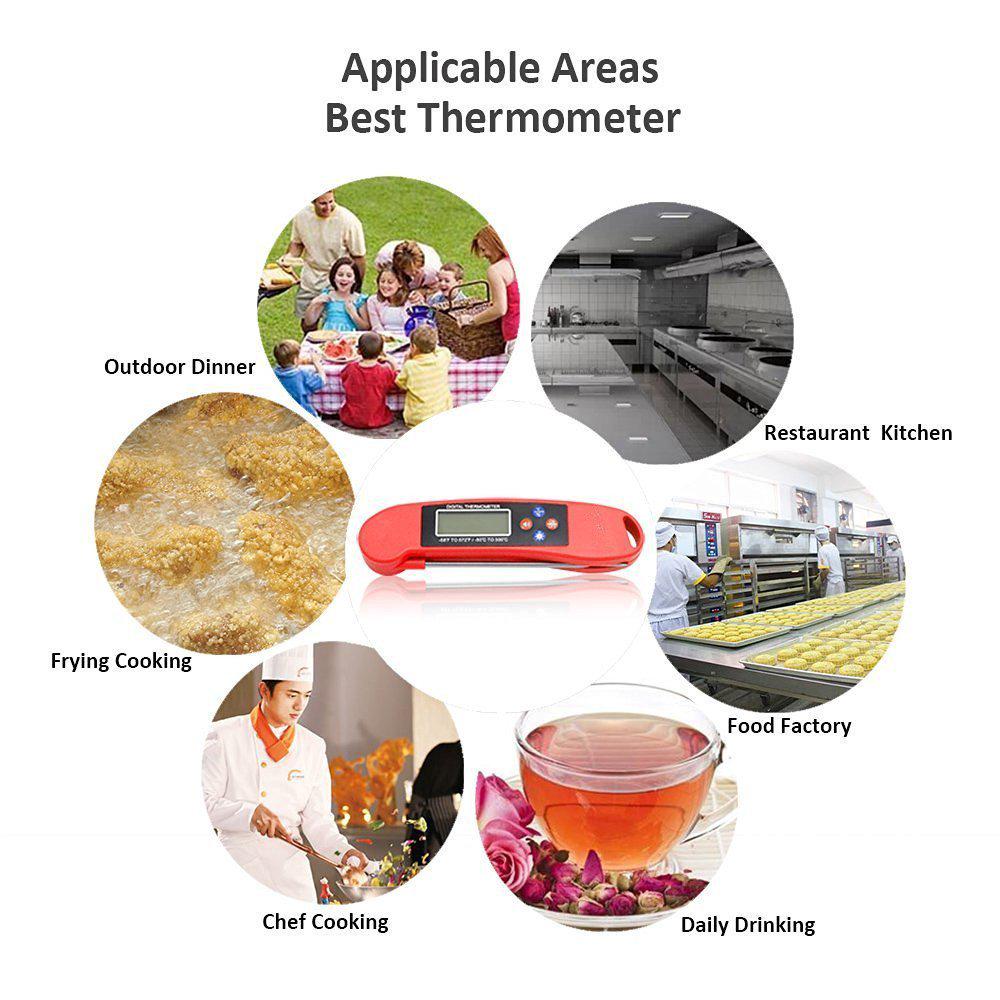 Digital Folding Meat Thermometer with Probe for Kitchen and Barbecue