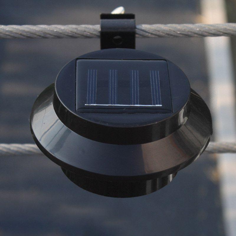 Power New Solar Powered Outdoor Garden Light Gutter Fence 3 Led Wall Lamp Bulb
