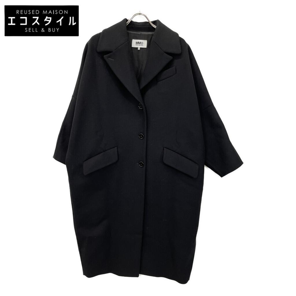 MM6 S52AA0118 Black Single-Breasted Cocoon Coat coat 36 blackUsed