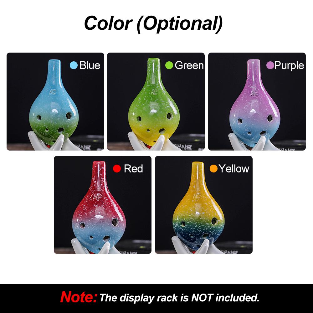 6 Löcher Keramik Ocarina Alto C Einfaches Musikinstrument im Sternenstil mit Lanyard Musikpartitur für
