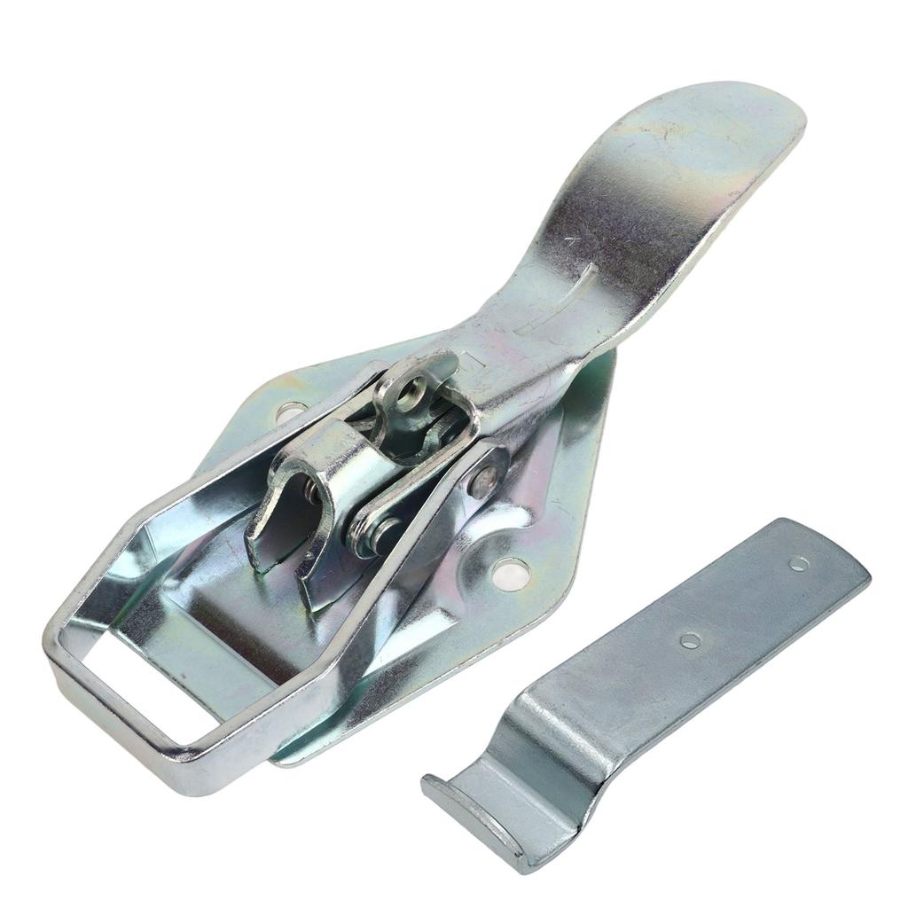 Trailer Lift Gate Latch Galvanized Iron Heavy Duty Trailer Lock with Mounting Plate for RV Caravan