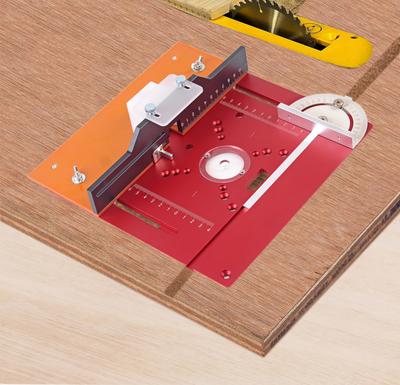 Placa Insertable de Aluminio para Mesa de Fresadora para Madera, Recortadora Eléctrica para Madera, Placa Abatible con Guía de Ingletes para Bancos de Trabajo DIY