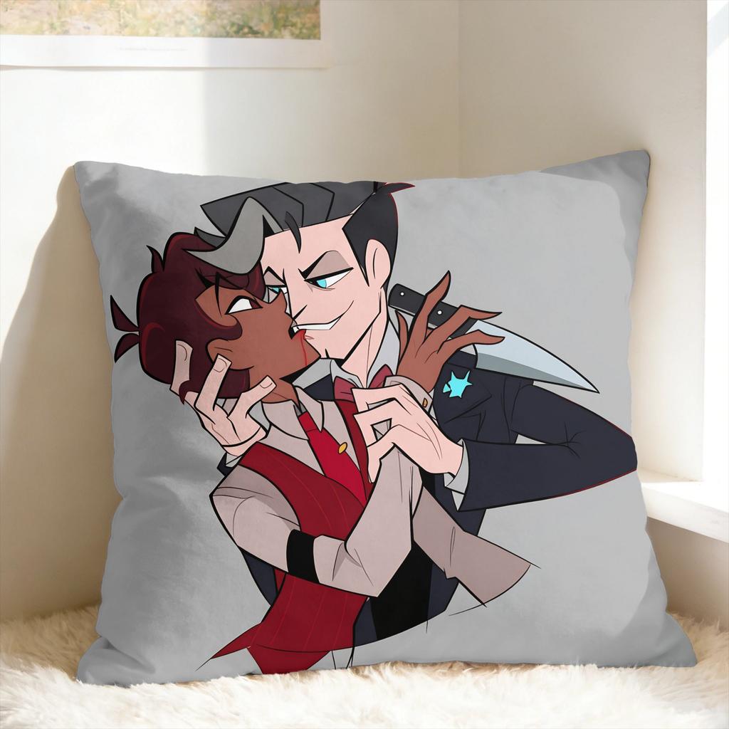 RRadiostatic Vox Alastor Pillow Case Square Pillow Cover For Living Room Sofa Kawaii Pillowcases