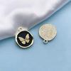 1 KC Gold/White K Alloy Round Butterfly Pendant Necklace, 18x21mm DIY Jewelry Accessory