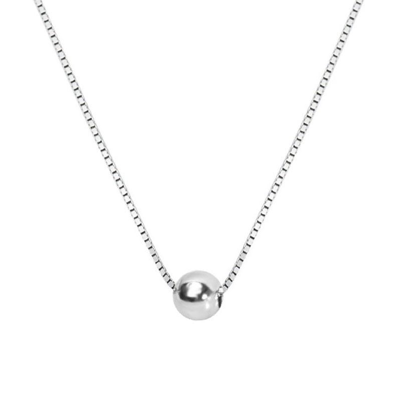 Korean Minimalist Geometric Small Ball Necklace Trendy Simple Temperament Collarbone Chain Ins Thin Neck Chain
