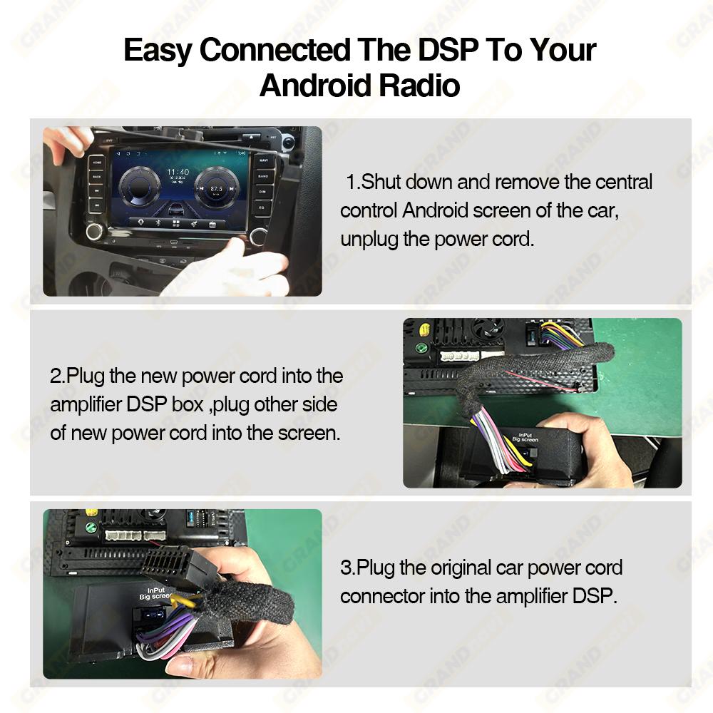 Car DSP 4 Channel Radio Amplifier Equalizer For Android Radio Non Destructive Modification Sound Enhance Multimedia Radio Player