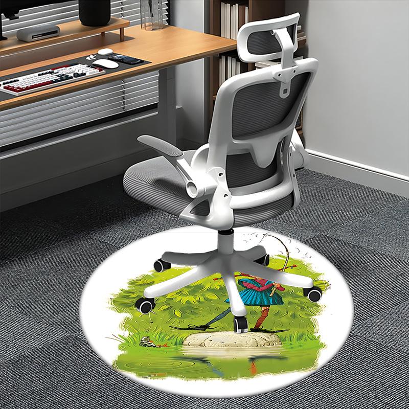 Pippi Longstocking Chair Mat Round Carpet Home Decor Sofa Rug Office Mat Gift for Bedroom 80cm