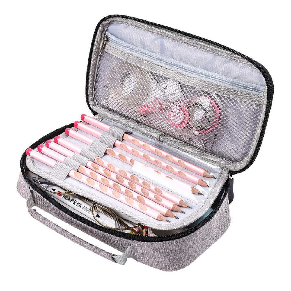 Handheld Pencil Case, High-end Stationery Bag for Elementary School Students, Simple and of Good Quality, Portable Large Capacity Stationery Box